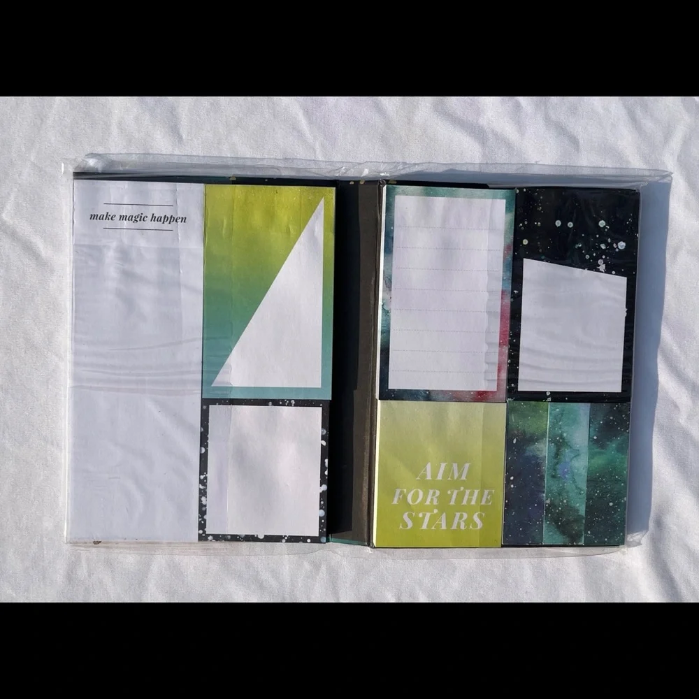 Various Sticky Notes w/ Cosmos Gold Foil Accented Book/Holder